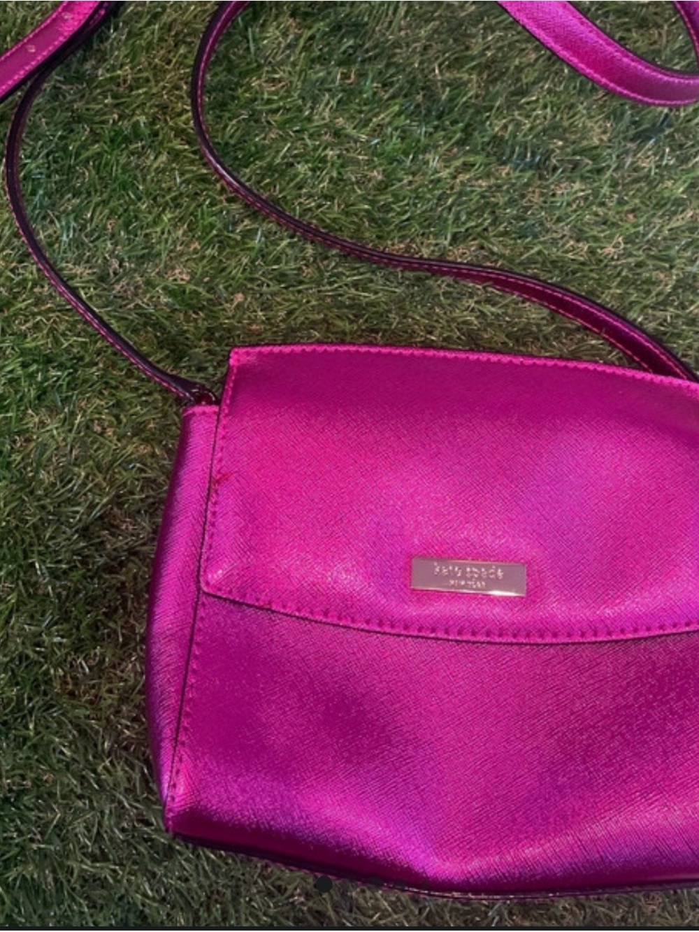 kate spade Hot Pink Metallic Crossbody Bag